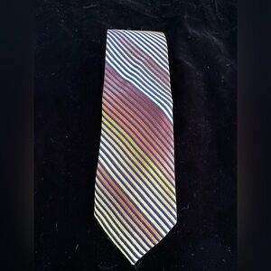Ted Baker London Gold Striped Hand Tailored Silk Tie